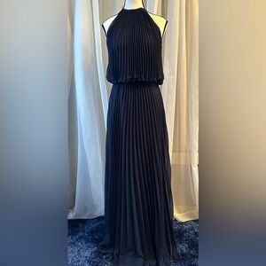 Pleated all over maxi dress